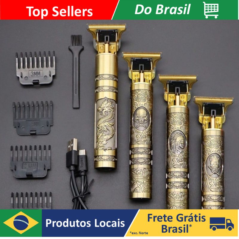 Maquina de Barbear cortar cabelo Aparador Profissional barbeador acabamento Sem Fio Portátil